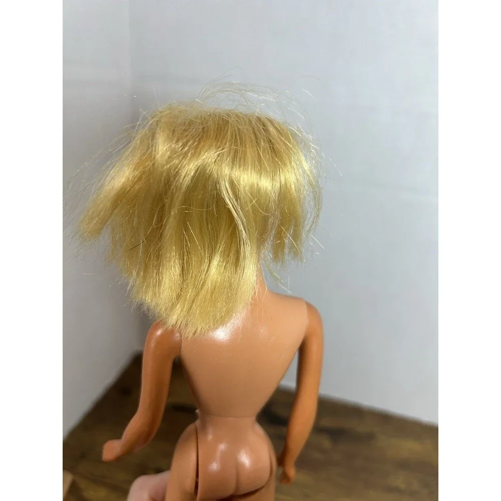 Vintage Barbie Doll Blonde Hair Blue Eyes Mattel Korea Bend Leg Soft Head